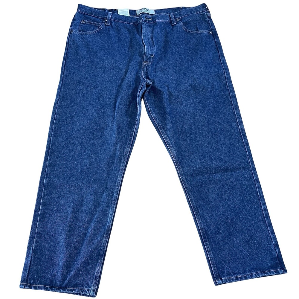 Wrangler Authentics Mens Jeans 42x29 Dark Wash Straight Fit‎ Cotton NEW